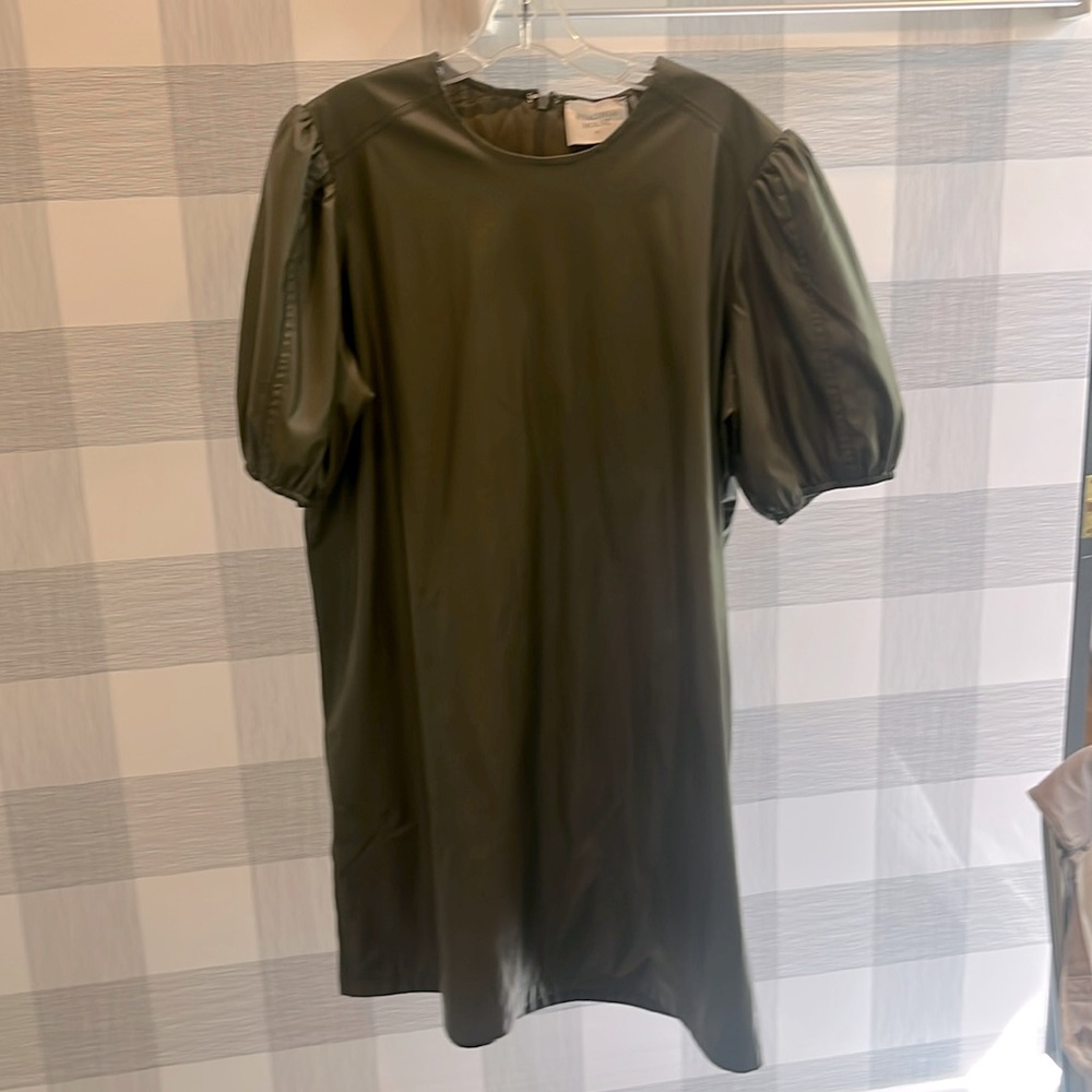 Tuckernuck Dress Hyacinth House green faux leather knee length dress x-large